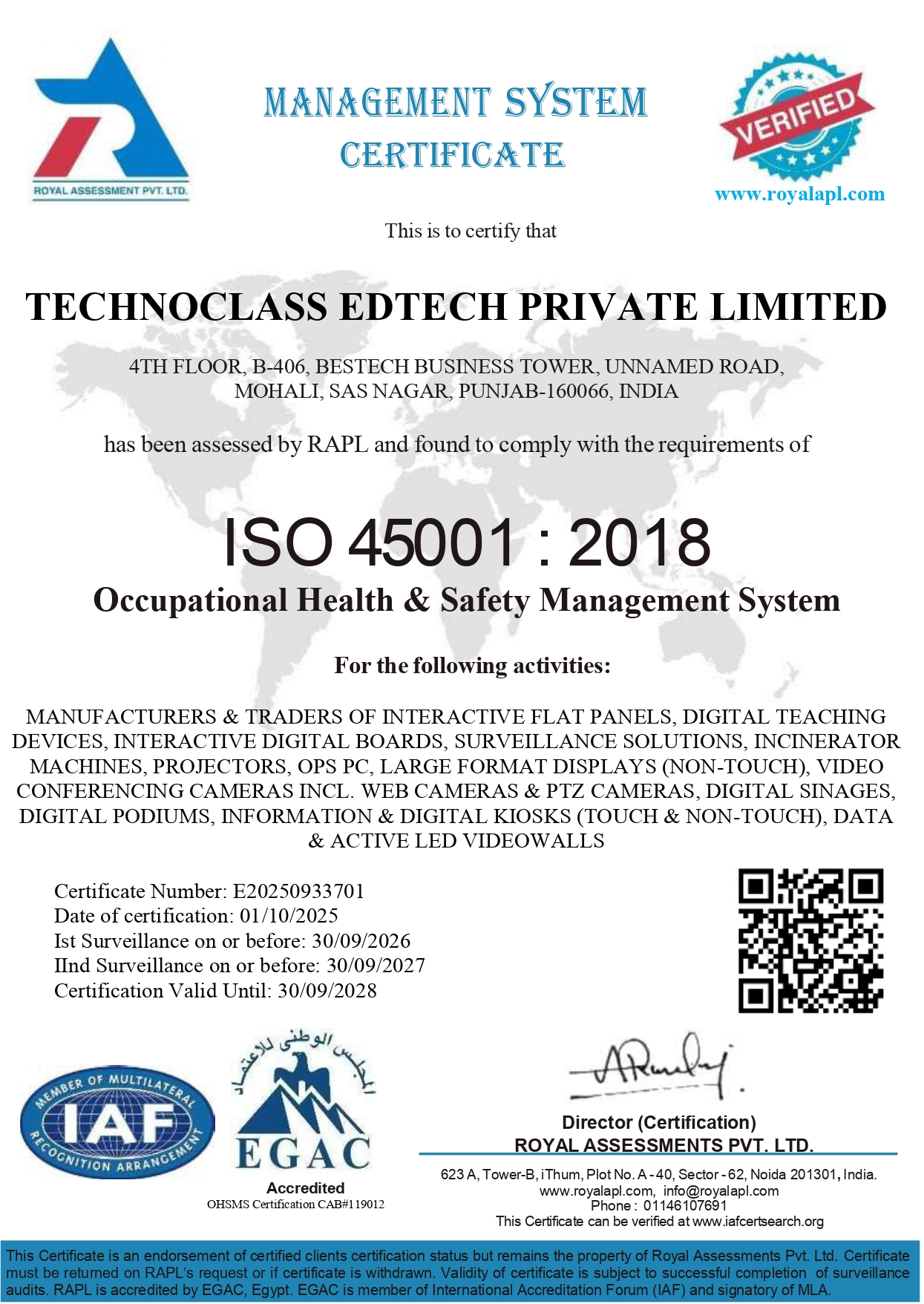OHSMS certification